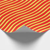 Papier Cadeau Red Yellow Wavy Lines Seamless Pattern (Coin)