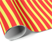 Papier Cadeau Red Yellow Wavy Lines Seamless Pattern (Coin rond)