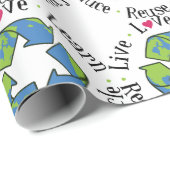 Papier Cadeau Réduire la réutilisation du recyclage (Coin rond)