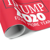 Papier Cadeau Réélire Trump 2020 quatre ans de plus (Coin rond)