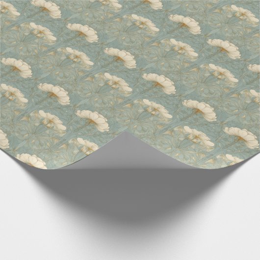 Papier Cadeau Refined Mint Floral Pattern (Coin)