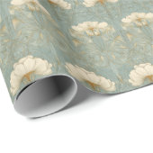 Papier Cadeau Refined Mint Floral Pattern (Coin rond)