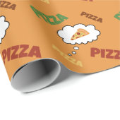 Papier Cadeau Réflexions sur la pizza (Coin rond)