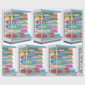 Papier Cadeau Réfrigérateur laitier de supermarché (Plat)