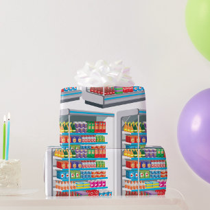 Papier Cadeau Réfrigérateur laitier de supermarché