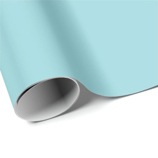 Papier Cadeau Refroidissement Aquarelle Bleu Couleur Solide Impr (Coin rond)