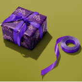 Papier Cadeau Regal violet et or Joyeux Noël luxe