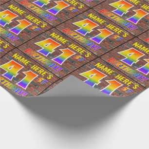 Papier Cadeau Regard Arc-en-ciel de Graffiti 41 ANS! & Nom perso