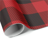 Papier Cadeau Regarder Pique Rouge Plaid (Coin rond)