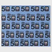 Papier Cadeau Regardez qui est 50 (ajoutez la photo) (Plat)