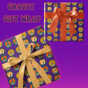 Papier Cadeau Regardez qui est les lunettes de paix hippie des a