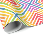 Papier Cadeau Regenbogen Muster Grafisch (Coin rond)