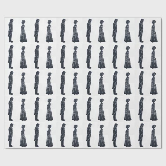 Papier Cadeau Regency Couple: Darcy and Elizabeth Silhouette (Plat)