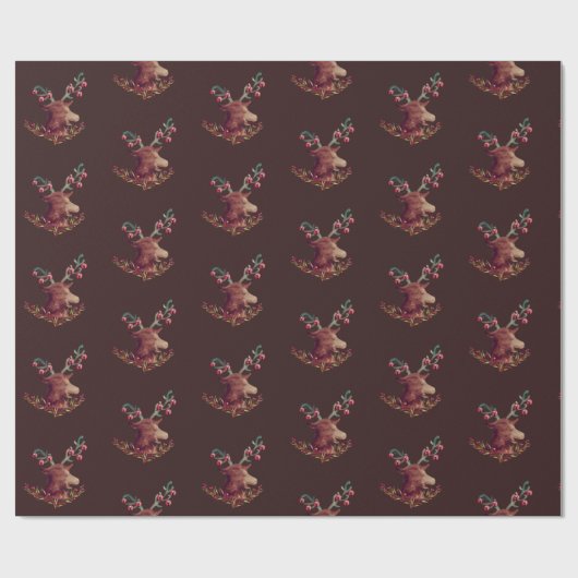 Papier Cadeau Reindeer (Plat)