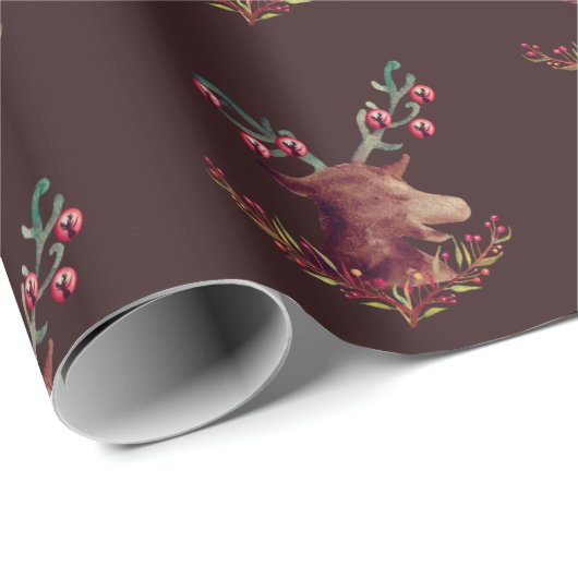 Papier Cadeau Reindeer (Coin rond)