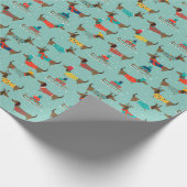 Papier Cadeau Reindeer Casquette Noël Dachshund porter un pull (Coin)