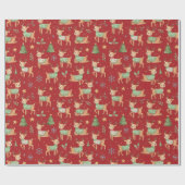 Papier Cadeau Reindeer, Christmas (Plat)