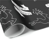 Papier Cadeau Reindeer de la carte à mâchoires (Coin rond)