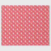 Papier Cadeau Reindeer de Noël et Motif des Snowmen - Rouge (Plat)