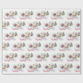 Papier Cadeau Reindeer De Noël Et Père Noël (Plat)