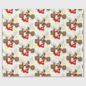Papier Cadeau Reindeer Drunk Funny Caractère de Noël (Plat)
