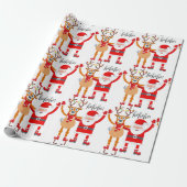 Papier Cadeau Reindeer et Père Noël Wrapper Paper (Déroulé)