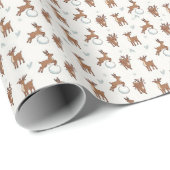 Papier Cadeau Reindeer Games – Seamless Festive Holiday Pattern  (Coin rond)