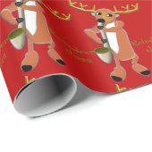 Papier Cadeau Reindeer Jazz Wrapper Paper (Coin rond)