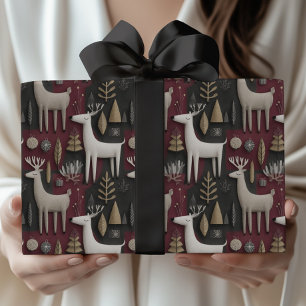 Papier Cadeau Reindeer moderne envelopper cadeau de Noël en roug