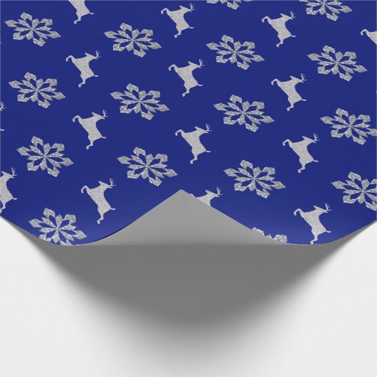 Papier Cadeau Reindeer, Motif de flocon d'argent (Coin)