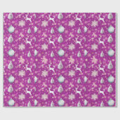 Papier Cadeau Reindeer Noël Ornements Snowflakes Noël (Plat)