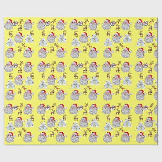 Papier Cadeau Reindeer Noël Santa Claus Elf Wrapper Papier (Plat)
