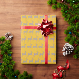 Papier Cadeau Reindeer Pattern Christmas Wrapping Paper 