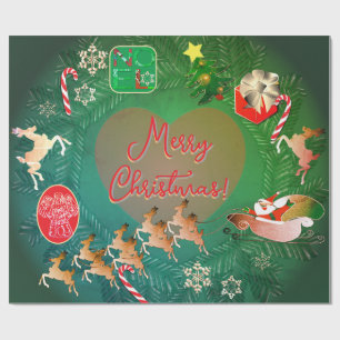 Papier Cadeau Reindeer Père Noël de Noël