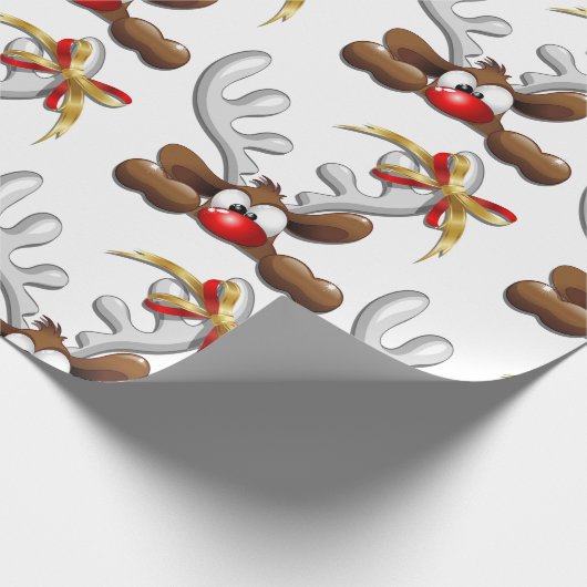 Papier Cadeau Reindeer Puzzled drôle Caractère de Noël (Coin)