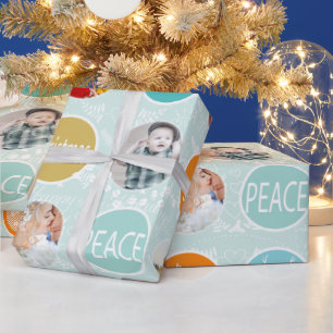 Papier Cadeau Reinder photo de famille de monnaie Noël Joyeux fe