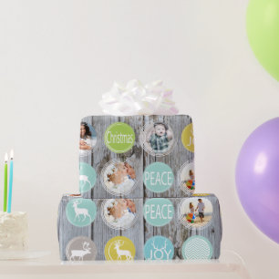 Papier Cadeau Reinder photo de famille de monnaie Noël Joyeux fe
