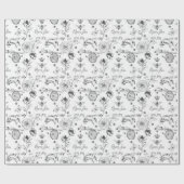 Papier Cadeau Reine de la Fête des Mères Abeille et Fleurs (Plat)