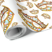 Papier Cadeau Reine d'enveloppe de cadeau de couronnes et de (Coin rond)