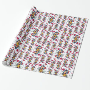Papier Cadeau Reine des cœurs et des fleurs