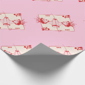 Papier Cadeau Reine des Coeurs rouge et rose (Coin)