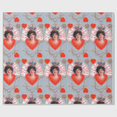 Papier Cadeau REINE DES COEURS, Saint Valentin (Plat)