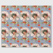 Papier Cadeau REINE DES CŒURS, Saint-Valentin Bleu Rouge (Plat)