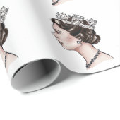 Papier Cadeau Reine Elizabeth II (Coin rond)