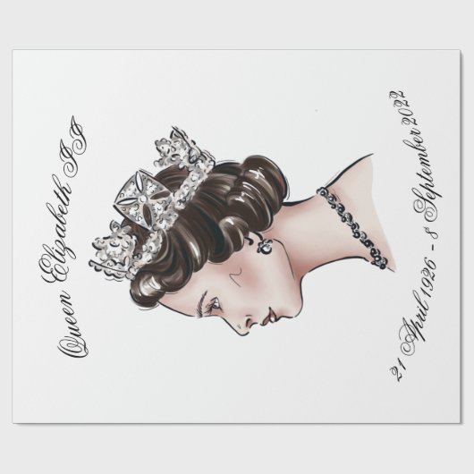Papier Cadeau Reine Elizabeth II (Plat)