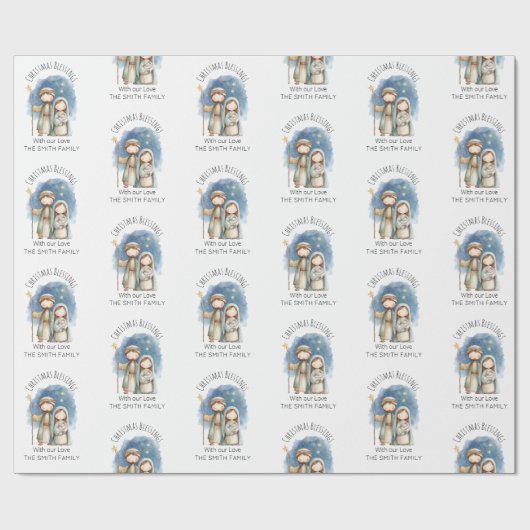 Papier Cadeau Religious Christmas Wrapping Paper - Nativity (Plat)