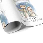 Papier Cadeau Religious Christmas Wrapping Paper - Nativity (Coin rond)