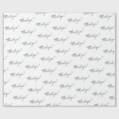 Papier Cadeau REMERCIEMENT MODERNE écriture calligraphiée à l'en (Plat)