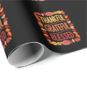 Papier Cadeau Remerciements Heureux Béni Soit La Chute De Thanks (Coin rond)