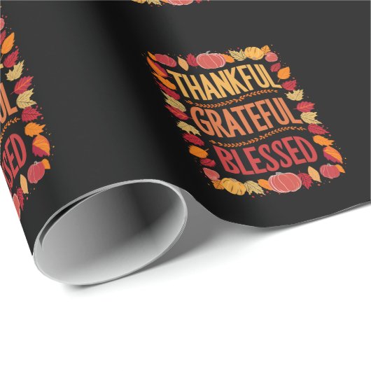 Papier Cadeau Remerciements Heureux Béni Soit La Chute De Thanks (Coin rond)